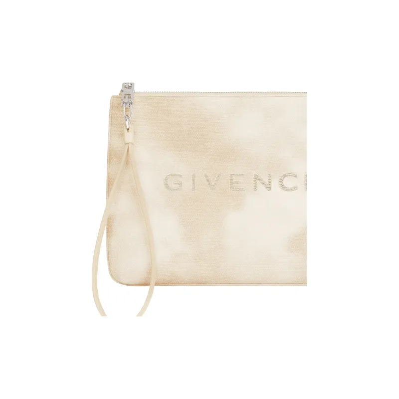 Givenchy Cotton Canvas Bag Clutch Large Size Women's Dusty Gold-3