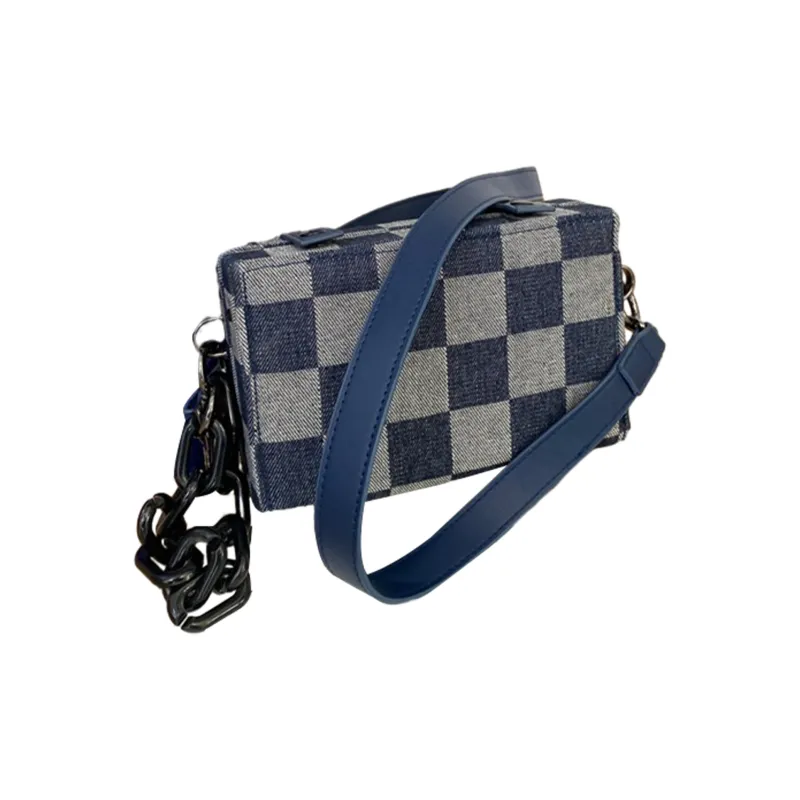 Slazenger Denim Small Square Bag Shoulder Bag Crossbody Bag Regular Unisex Dark Blue/Light Blue-1