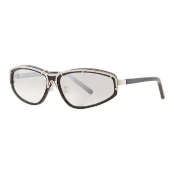 Yohji Yamamoto Acetate Metal Irregular Shape Sunglasses Unisex Black