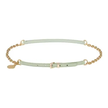 MIU MIU Sign Design Belt Pin Buckle Women's Green Width 1CM