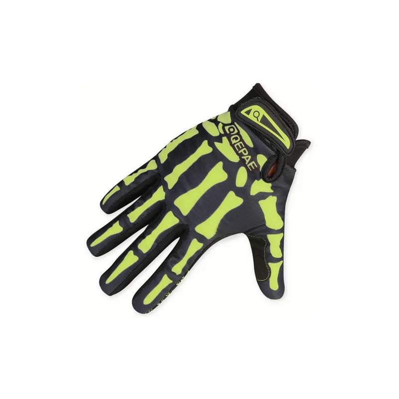 GXT Riding Equipment Cycling Glove Outdoor Unisex Polyester White Multicolor Green-3