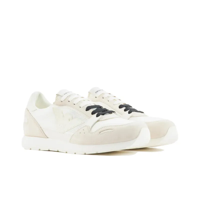 EMPORIO ARMANI Suede-panelling Mesh Sneakers-1