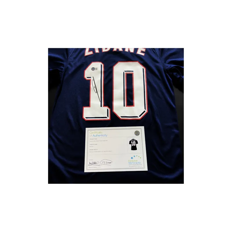 EM Zidane France Modern Jersey Includes Certification Certificate Not Framed-1