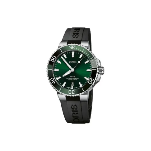 Oris Automatic Mechanical Movement Men's Watches Watch 41.5mm Green Dial Stainless Steel Case Rubber Strap