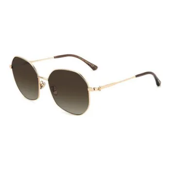 Jimmy Choo Steel Irregular Shape Sunglasses Women's Gold