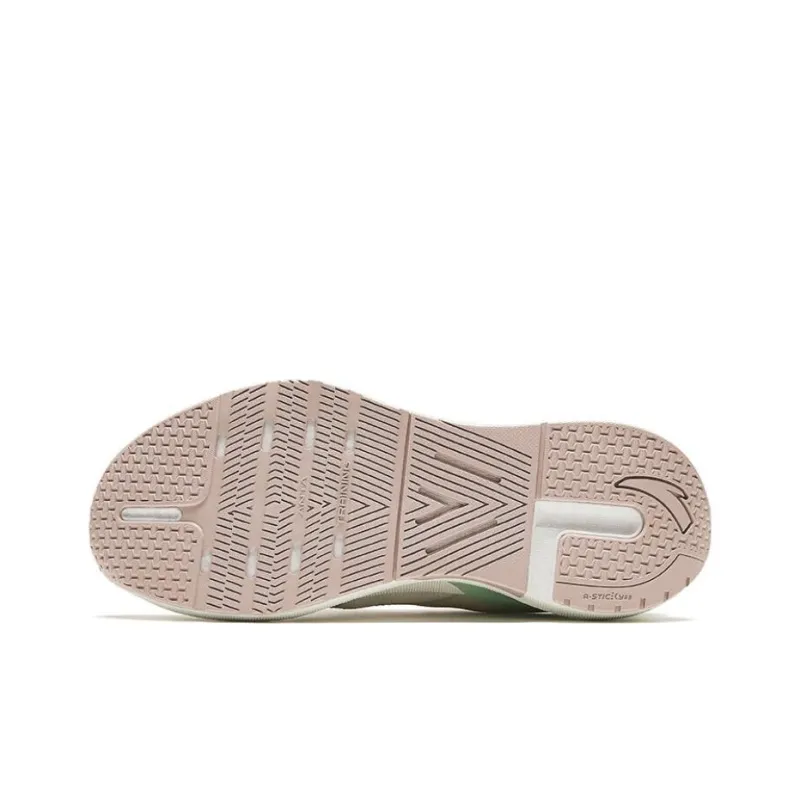 Anta Burning Refinement Abrasion Resistant Slip Resistant Low Top Running Shoes Women's White Green-4