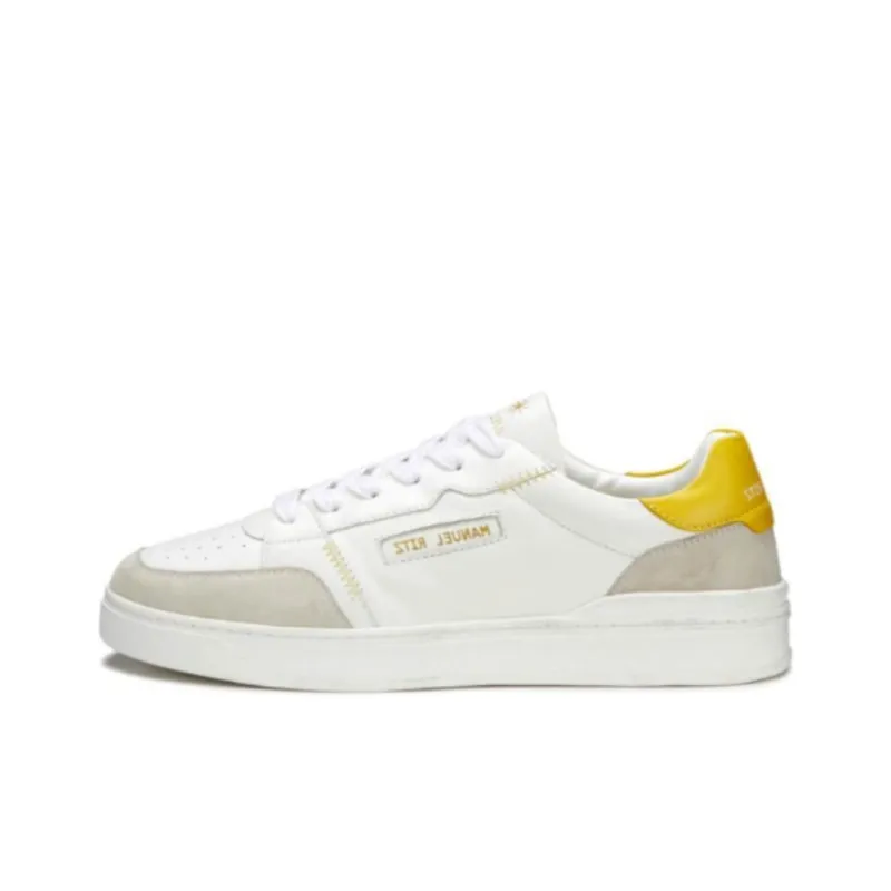 MANUEL RITZ Low-Top Skateboard Shoes Men's Yellow White-0