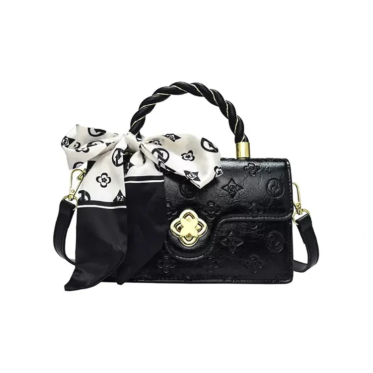 DEERE JACK Cow Leather Handbag, Shoulder Bag Women's Black-6