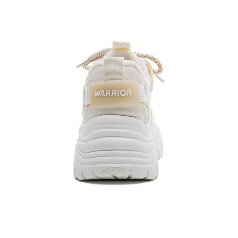 Warrior Thin Cotton Casual Athletic Shoes Thermal Height Increase Low Top Chunky Sneakers Women's Beige Khaki Fleece-5