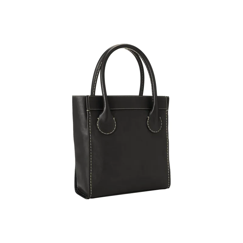 Chloe Cow Leather One Shoulder Handbags Unisex Black-1