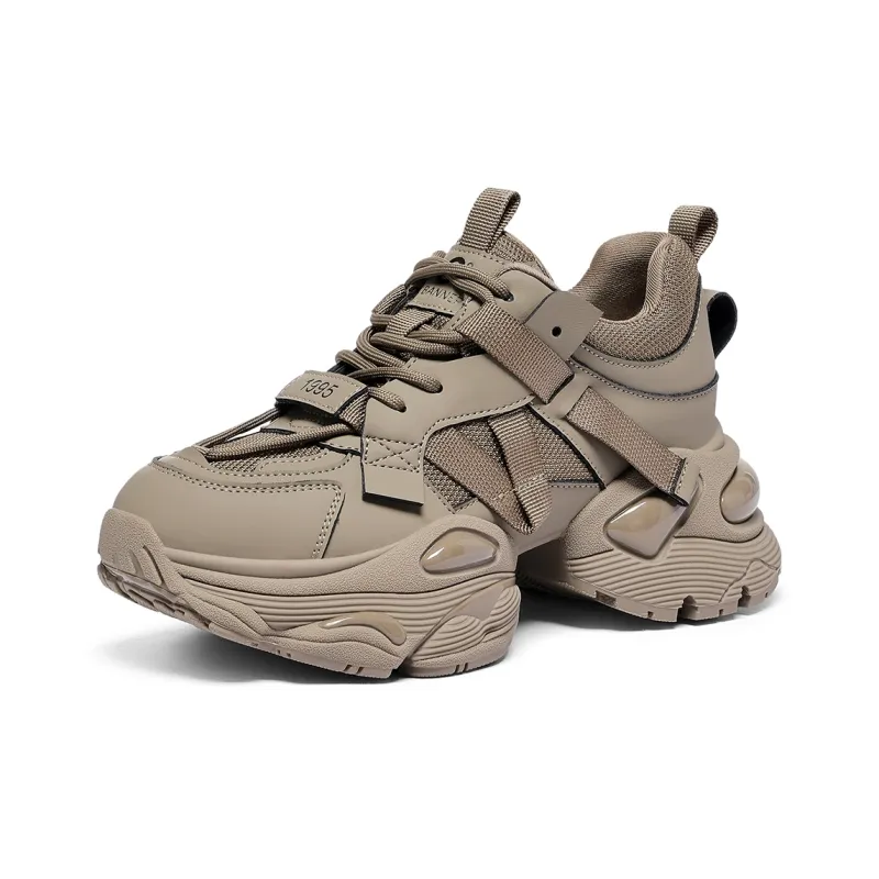 C°BANNER Low Top Chunky Sneakers Women's Coffee-1