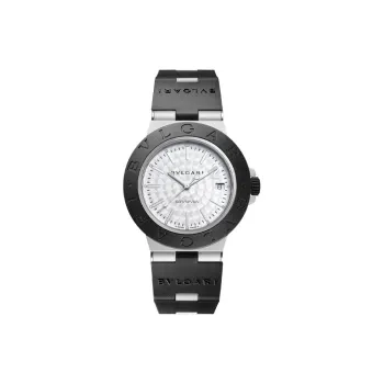 BVLGARI Wrist Watch Automatic Mechanical Movement Rubber Strap 40mm White Dial Men's Watches