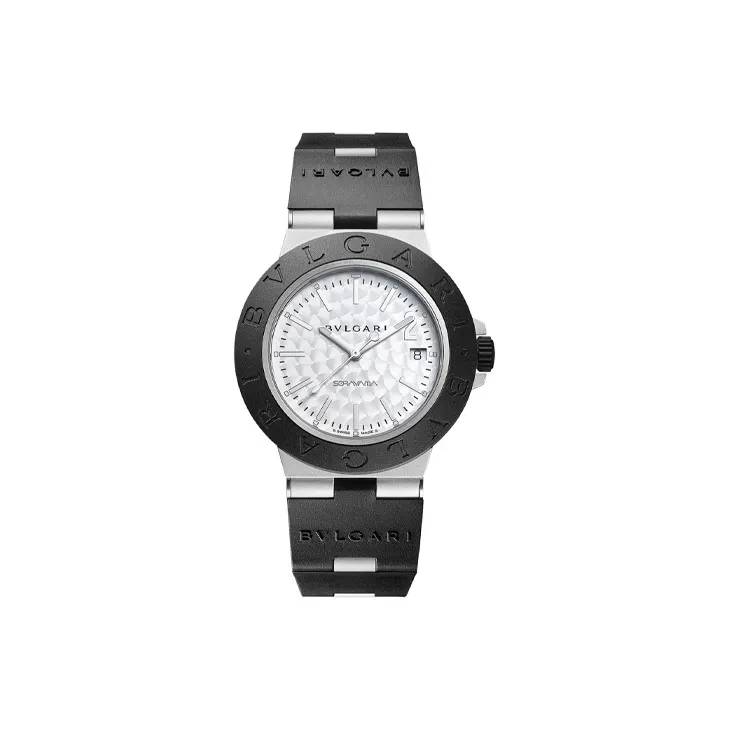 BVLGARI Wrist Watch Automatic Mechanical Movement Rubber Strap 40mm White Dial Men's Watches-0