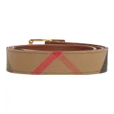 Burberry Logo Identification Leather Belts Women's Brown Width: 3CM