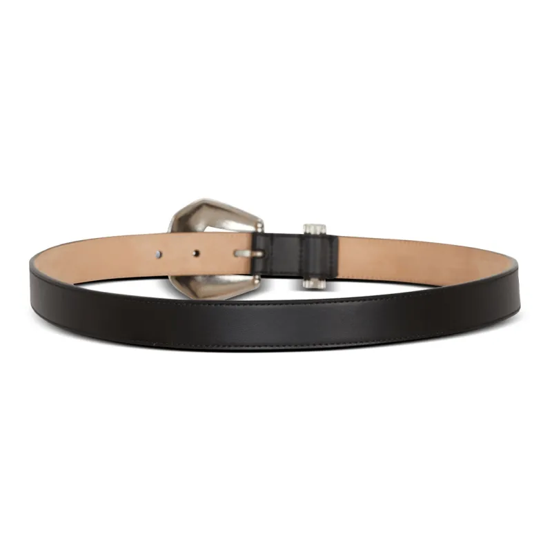 BALMAIN Emblem Pattern Pin Buckle Leather Belts Men's Black Width: 2.5cm-1