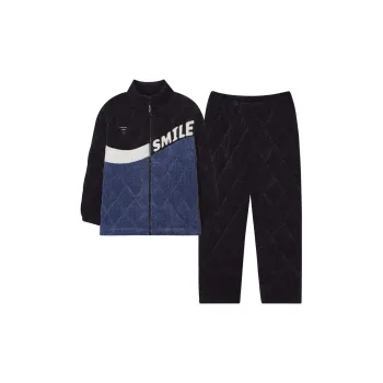 Sha Qian Pajama Set Winter Men's King Kong Black