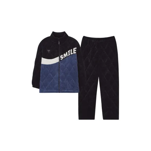 Sha Qian Pajama Set Winter Men's King Kong Black