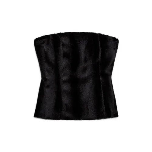 ZARA Strapless Tops Women's Black