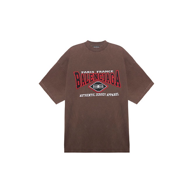 Balenciaga brown tee size authentic L brand new logo print