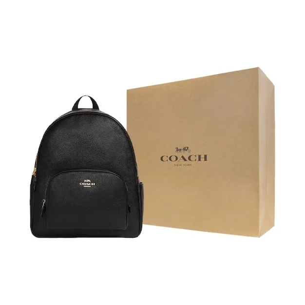 COACH Court Leather Patchwork With PVC Backpack Tubas Men's Black-5