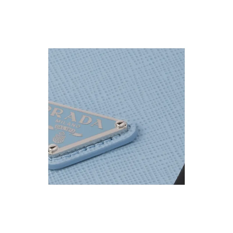 PRADA Saffiano Leather IPhone 14 Pro Case Bag Accessory Women's Light Blue-2