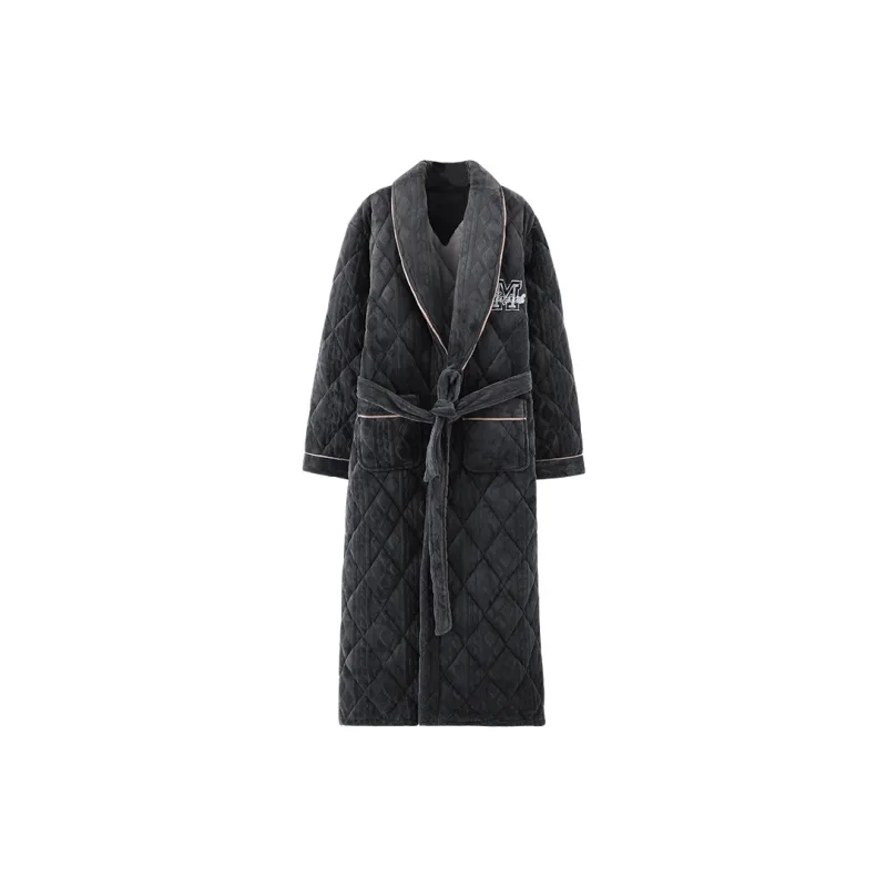Qin Jing Pajama Robe Men's Elegant Gray-0