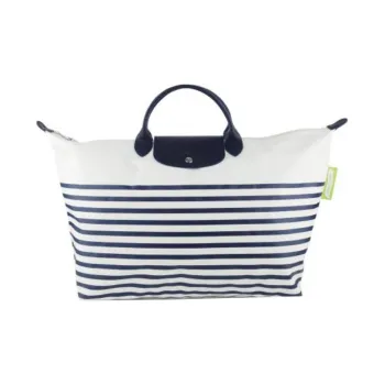 LONGCHAMP Recycled Nylon With Canvas Bag, Boston Bag, Travel Bag Large Size Unisex Multicolor
