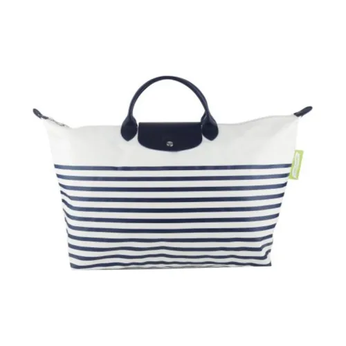 LONGCHAMP Recycled Nylon With Canvas Bag, Boston Bag, Travel Bag Large Size Unisex Multicolor