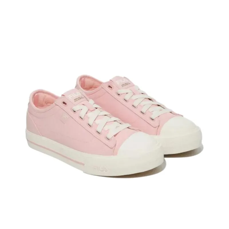FILA Como Anti Slip Wear Resistant Low Top Canvas Shoes Unisex Pink White-2
