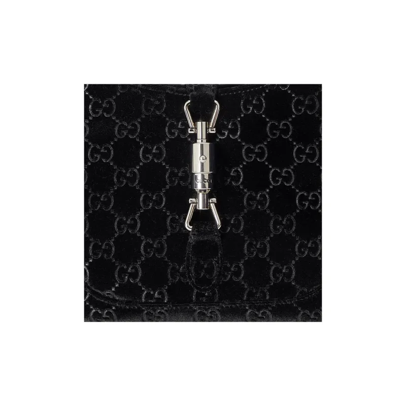 GUCCI Jackie 1961 Velvet Handbag, Shoulder Bag Women's Black-8