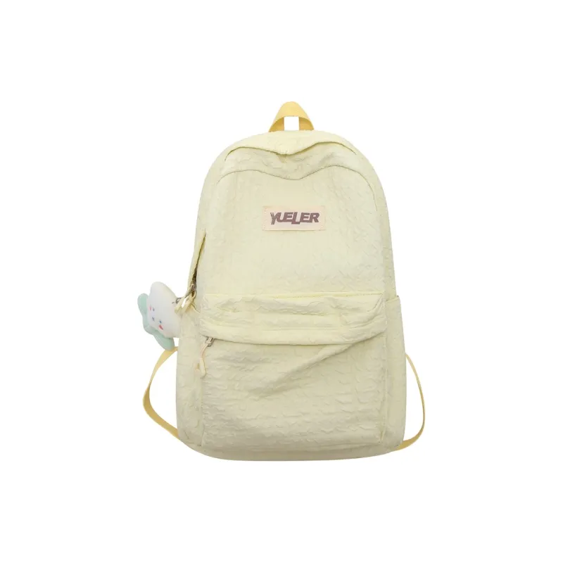 OUZIHUANG Nylon Backpack Large Size Unisex Black/White/Yellow/Green/Pink/Blue-4
