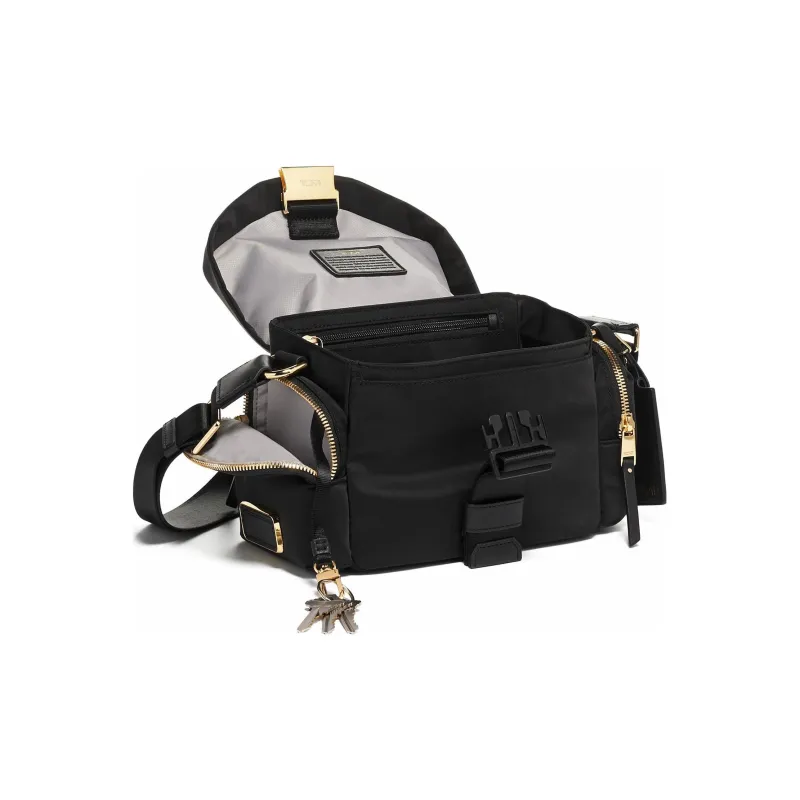 TUMI Voyageur Nylon And Leather Handbag Shoulder Bag Crossbody Bag Unisex Black-1