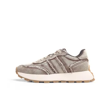 KVIV Height Increasing Wear-Resistant Lightweight Breathable Slip-Resistant Low-Top Casual Shoes Unisex Washed Brown