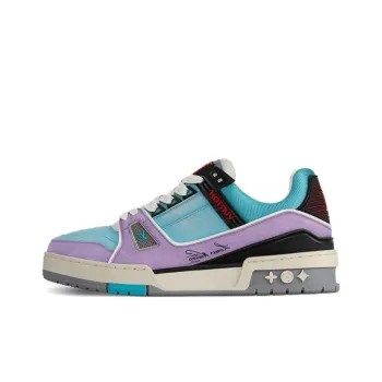 LOUIS VUITTON Trainer Low Top Skateboard Shoes Women's Blue Purple