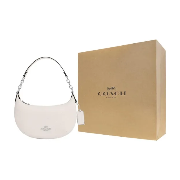 COACH Payton Artificial Leather Crescent Bag, Shoulder Bag, Handbag Mini Women's White-5