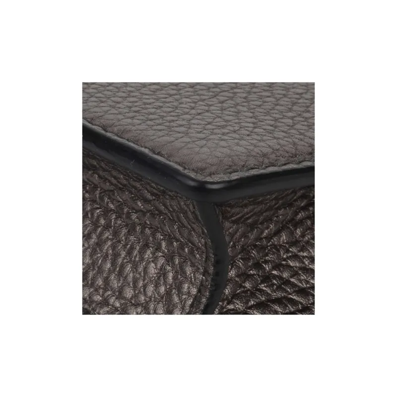 DIOR Grained Cow Leather Shoulder Bag Crossbody Bag Wallet Women's Gray-7