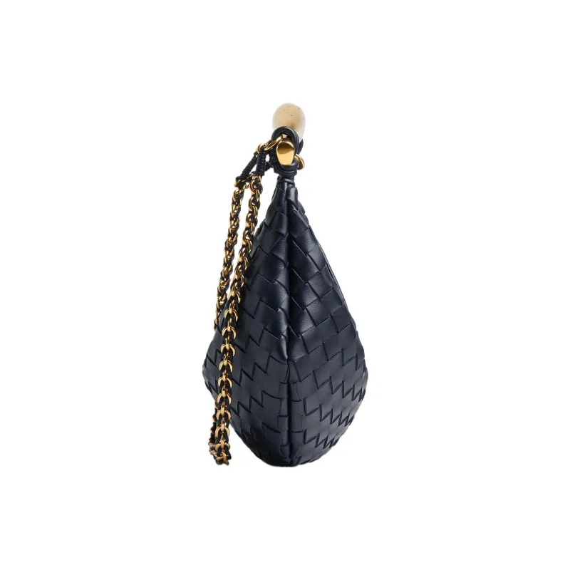 Bottega Veneta SARDINE Sheepskin Tote Bag Shopping Bag Handbag Shoulder Bag Crossbody Bag Small Size Women's Space Blue-1