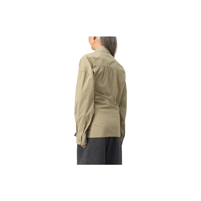 Lemaire Straight Collar Twisted Shirt 'Dusty Khaki'-1