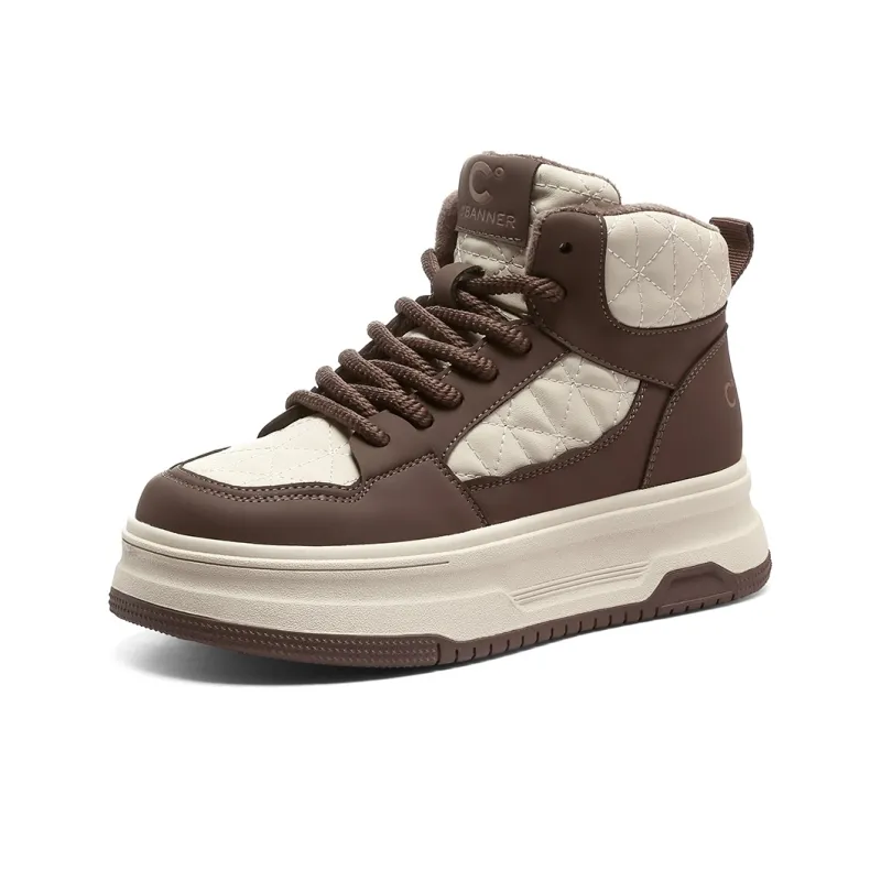 C°BANNER High Top Skateboard Shoes Women's Coffee-1