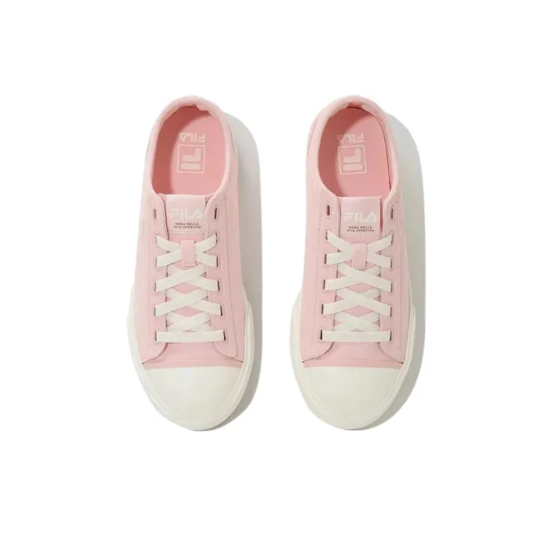 FILA Como Anti Slip Wear Resistant Low Top Canvas Shoes Unisex Pink White-3