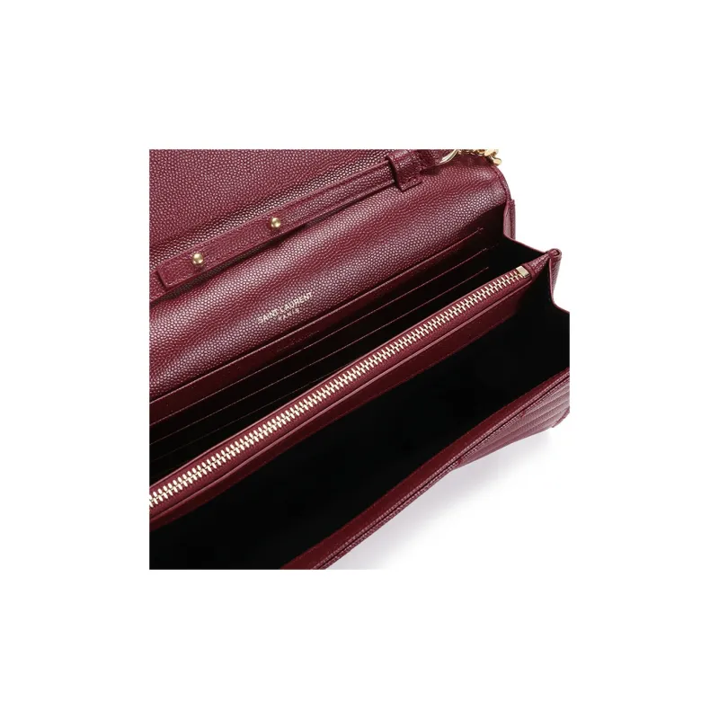SAINT LAURENT Leather Shoulder Bag Women's Deep Red-7