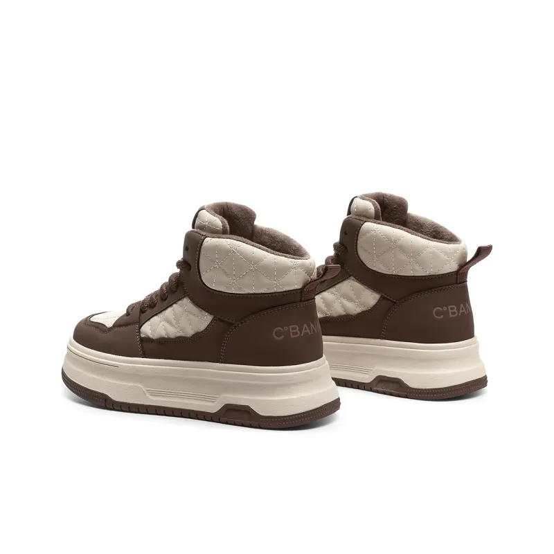 C°BANNER High Top Skateboard Shoes Women's Coffee-4