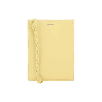 JIL SANDER Tangle Calfskin Cell Phone Pouch, Crossbody Bag, Shoulder Bag Women's Light Yellow