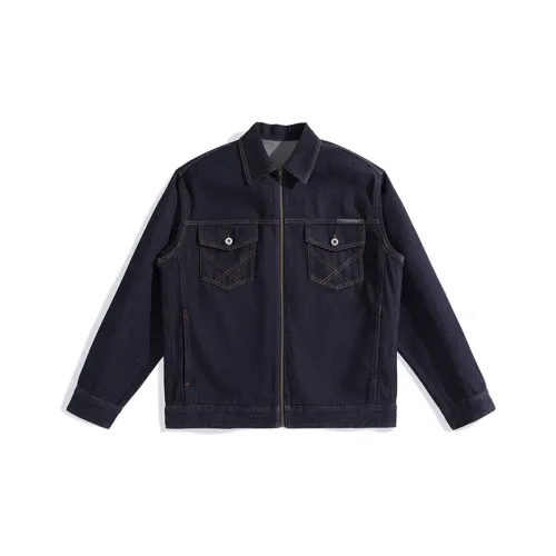 PEACEBIRD MEN Jackets Unisex Dark Blue Loose Fit