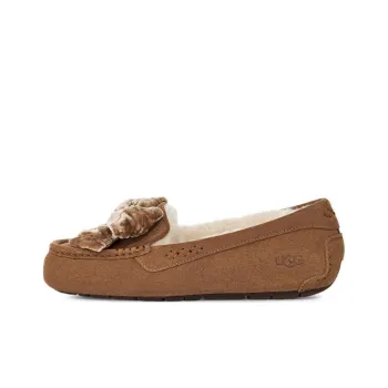 UGG Leisure Fluff Bow Mini Loafers 'Brown' Women's