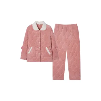Sha Qian Pajama Set Winter Women's Cameo Brown