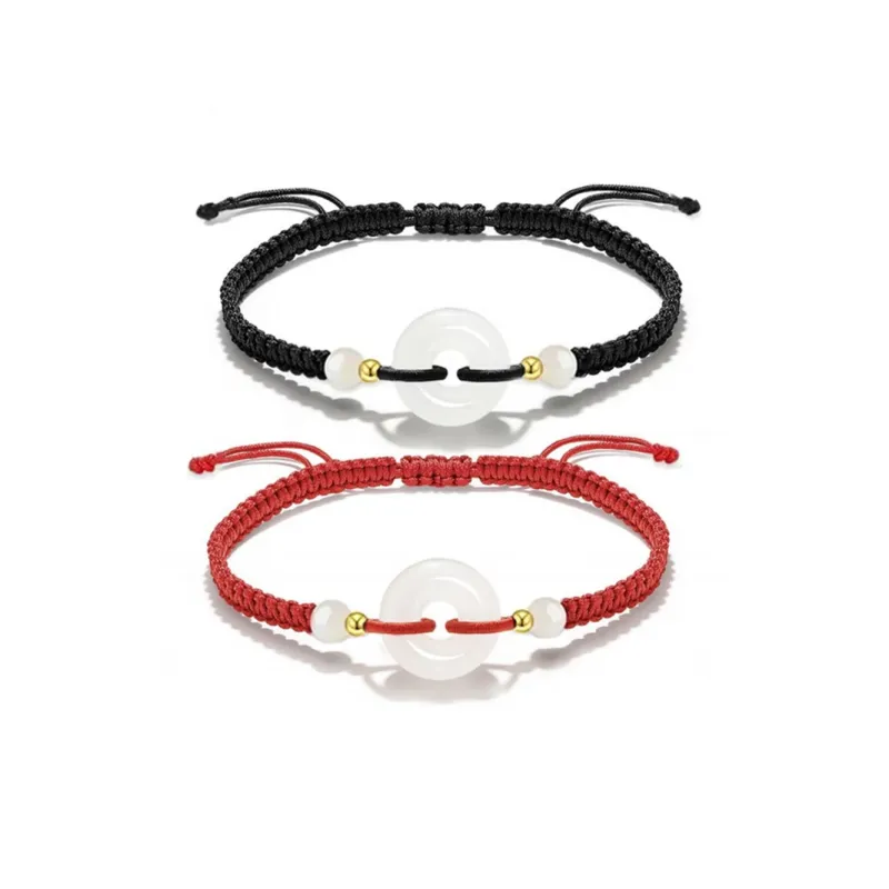 Phoenix Temple Jewelry Hetian Jade Bracelets Unisex Pale Greenish White Jade-6
