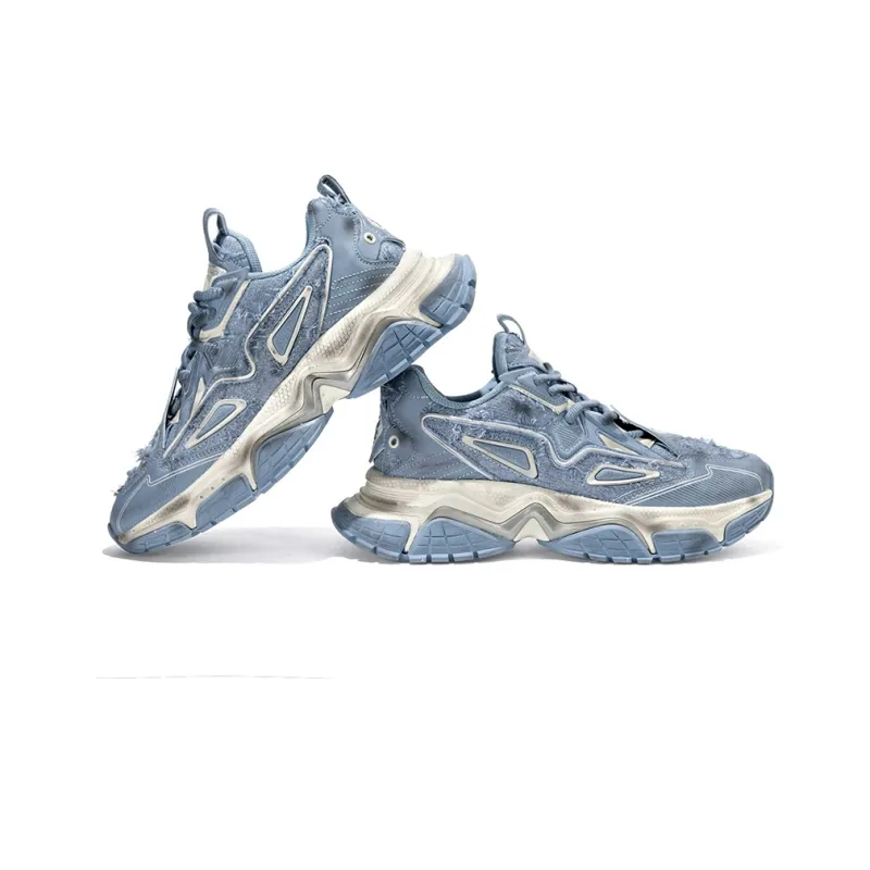 SK.TRIP Bow And Arrow 1 Cushioning Height Increasing Wear-Resistant Low-Top Chunky Sneakers Unisex Clear Azure Blue-5