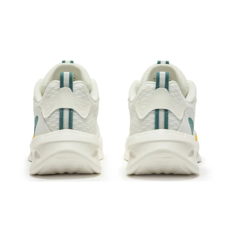 361° Light Feather Cushioning, Slip Resistant, Abrasion Resistant, Breathable Low Top Running Shoes White Green-3