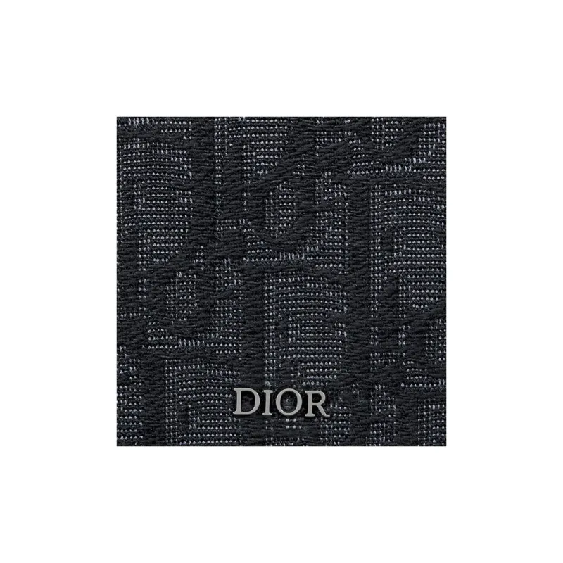 DIOR Oblique Jacquard Wallet Men's Black-4